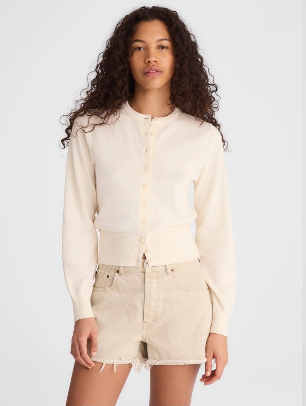 Madewell Button-Front Cardigan in 100% Cotton